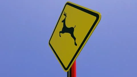 Graphic representation of traffic sign warning of animals in the blue sky re Иллюстрация
