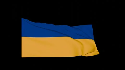 Graphic representation Ukrainian flag native colors black background Stock Footage 282230377