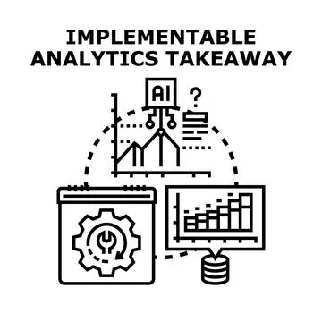 Graphic representing the lifecycle of data analytics Illustrazione stock