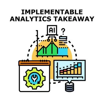 Graphic representing the lifecycle of data analytics Illustrazione stock