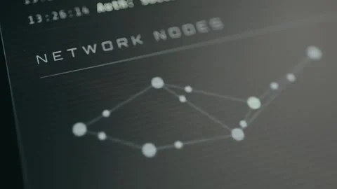 Graphic representing network nodes, connection points in a data transmission Vídeo Stock 332892718