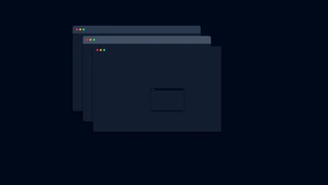 Graphic resource of opening multiple windows on computer screen Stock Footage 346539918