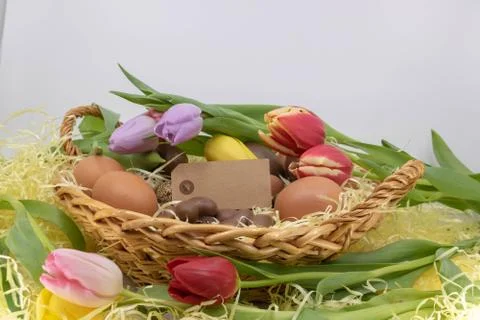 Graphic resource on the theme of Easter and the arrival of spring Foto stock