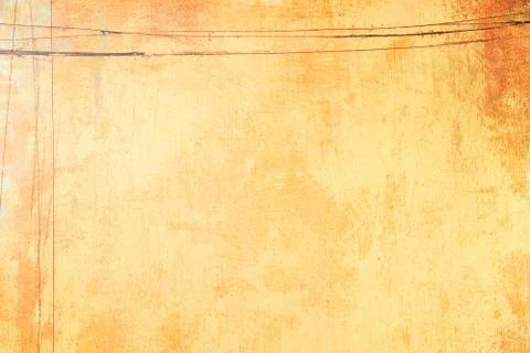 Graphic resource, yellow ocher wall stained with rust grunge style Stock Illustration