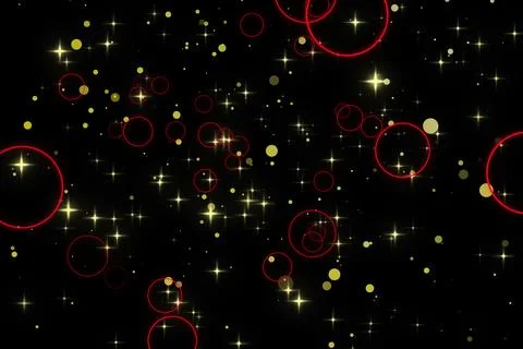 A graphic of rising circle shape and glitter Stock Illustration