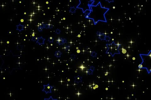 A graphic of rising hexagram shape and glitter Stock Illustration