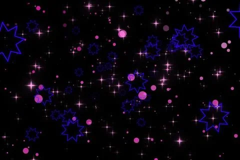 A graphic of rising octagram shape and glitter Stock Illustration