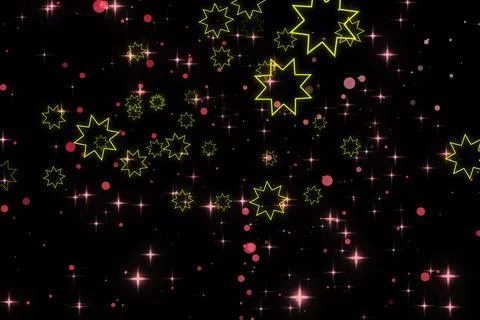 A graphic of rising octagram shape and glitter Stock Illustration