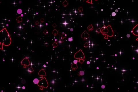 A graphic of rising spade shape and glitter Stock Illustration