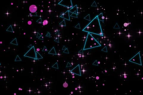 A graphic of rising triangle shape and glitter Stockillustratie