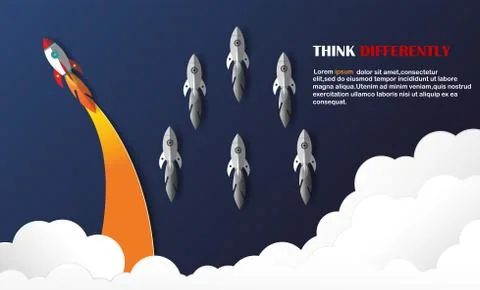 The graphic of rocket also represents the concept of courage. Stock Illustration