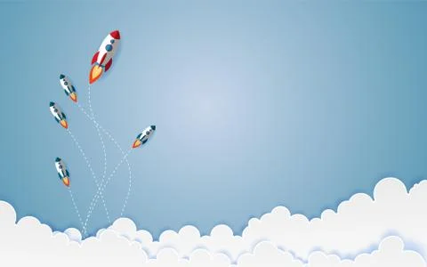 The graphic of rocket also represents the concept of courage Think differ Stock Illustration