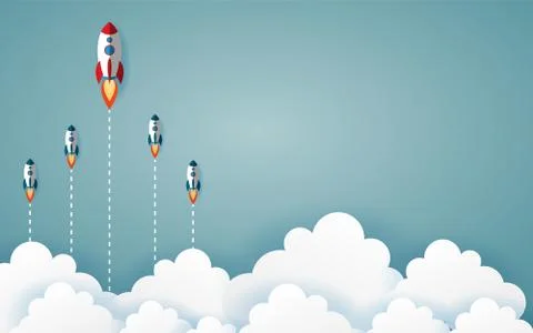 The graphic of rocket also represents the concept of courage Think differ Stock Illustration