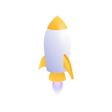Graphic Rocket on White Background Stock Illustration