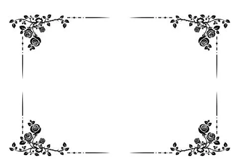 Graphic roses frame Illustrazione stock