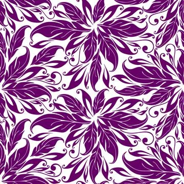 Graphic seamless asymmetrical purple pattern on white background, texture Stock Illustration