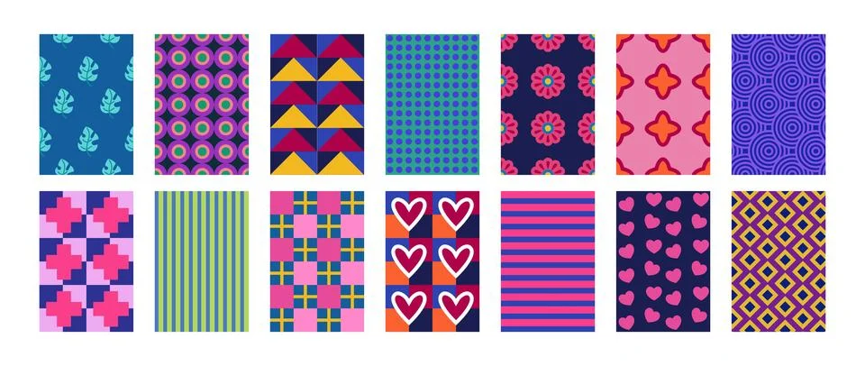 Graphic seamless pattern. Abstract fun background. Color paper design. Vint.. Stock Illustration