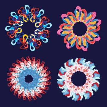 Graphic set of abstract shapes Stock Illustration