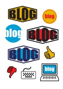 Graphic set for blogs. Stock Illustration