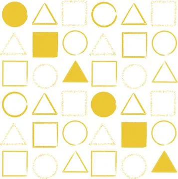 Graphic shapes - circle, square and triangle on white background. Abstract 库存插图