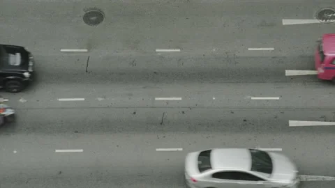 Graphic shot of traffic on freeway Stock Footage 145938059