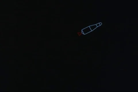 Graphic simulation of rocket trajectory and engine separation - 1969 Stock Footage 104335048