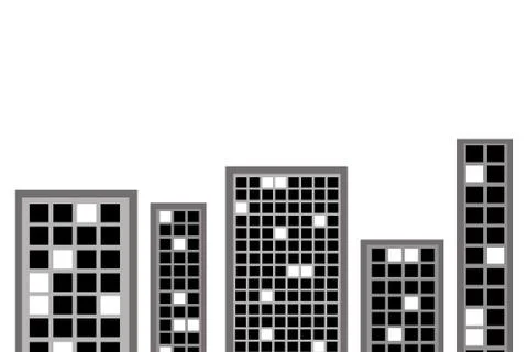 Graphic skyscraper of a computer program. Illustrazione stock