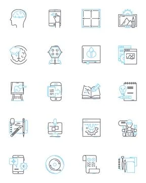 Graphic software linear icons set. Design, Illustration, Vector, Rendering イラスト素材