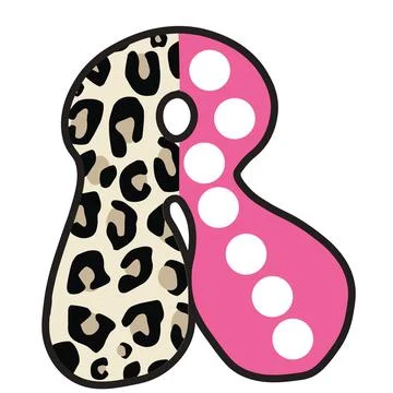 A graphic split pattern illustration featuring letter r monogram with letter  Stock Illustration