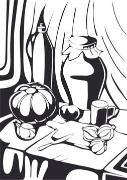 Graphic still life Stock Illustration
