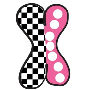 A graphic style illustration featuring stylized letter x with letter x, check Ilustración de archivo