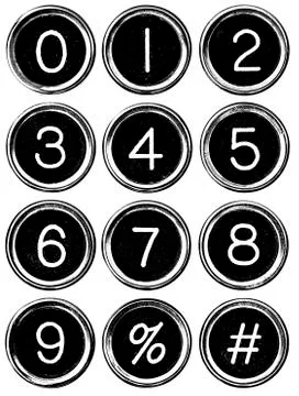 Graphic Style Typewriter Number Keys Stock Illustration