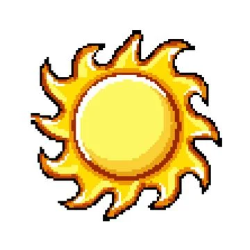 Graphic sun pixel art vector illustration Stock Illustration