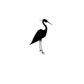 Graphic symbol heron Stock Illustration