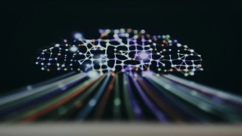 Graphic symbolizing Artificial Intelligence, Neural Networks and Big Data Video stock 335879530