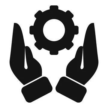 Graphic symbolizing support, care, and maintenance with hands cradling a Stock Illustration