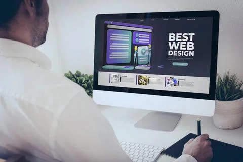 Graphic tablet best web design 스톡 일러스트