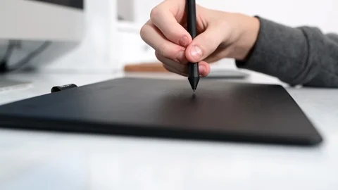 Graphic tablet close up view. Stock Footage 98456282