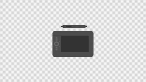 Graphic Tablet Flat Icon Stock Footage 205060815