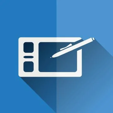 Graphic tablet flat icon Stock Illustration