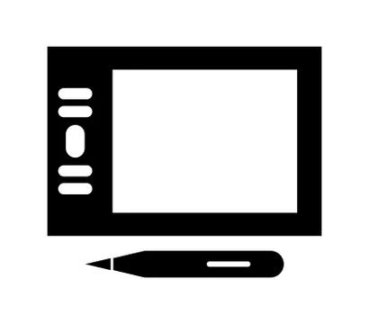 Graphic tablet icon on white background Stock Illustration
