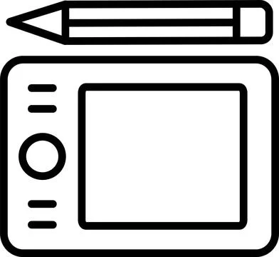Graphic Tablet Line Icon Design Stock Illustration