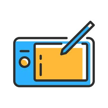 Graphic tablet line icon. Vector illustration Stock Illustration