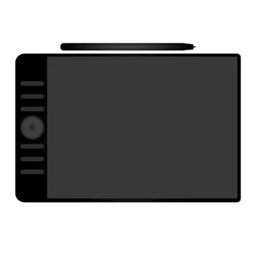 Graphic tablet with pen for illustrators and designers Illustrazione stock