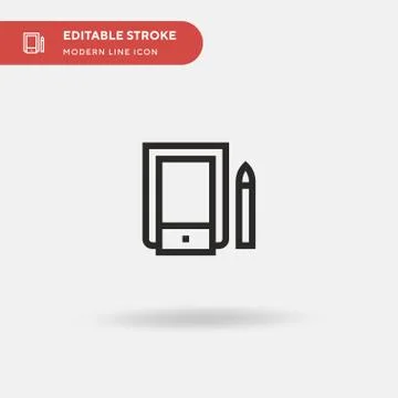Graphic Tablet Simple vector icon. Illustration symbol design template for we Illustrazione stock