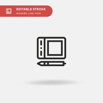 Graphic Tablet Simple vector icon. Illustration symbol design template for we Illustrazione stock