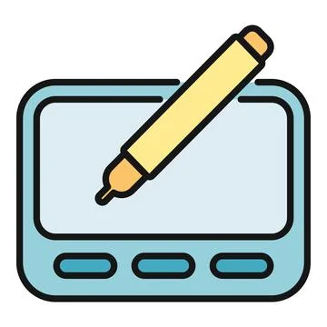 Graphic tablet with stylus for digital drawing and design 스톡 일러스트