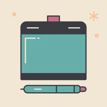 Graphic tablet. Unique and creative illustration. Stock Illustration
