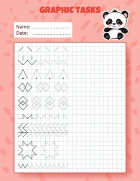Graphic tasks by cells. Educational game for kids. イラスト素材
