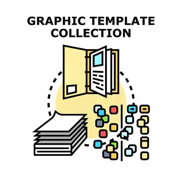 Graphic template collection creating document design resources Stock Illustration